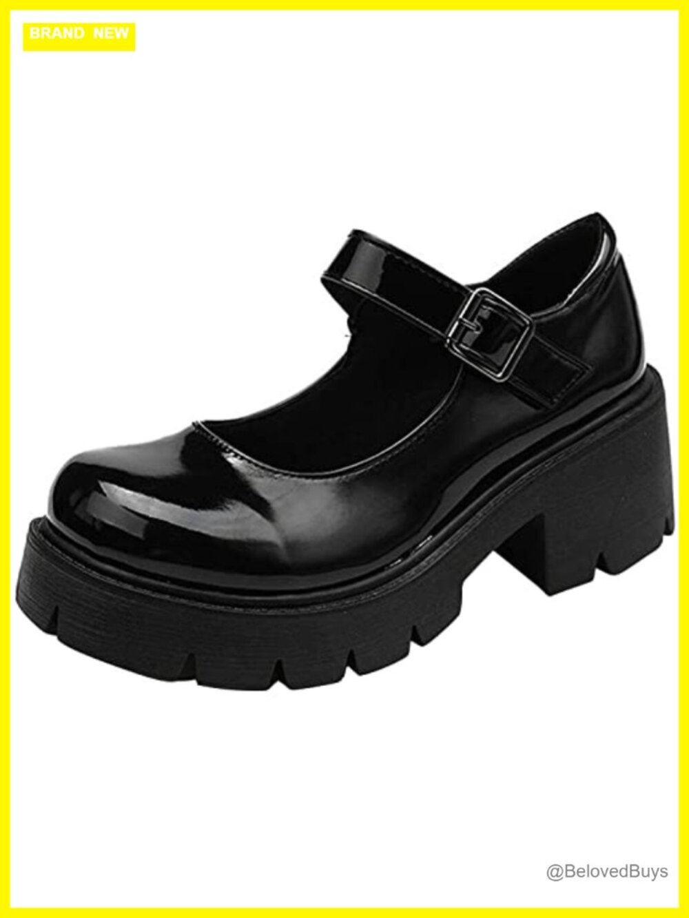 Women's Platform Mary Janes Chunky Heel Ankle Strap Uniform Dress Shoes Gothic
